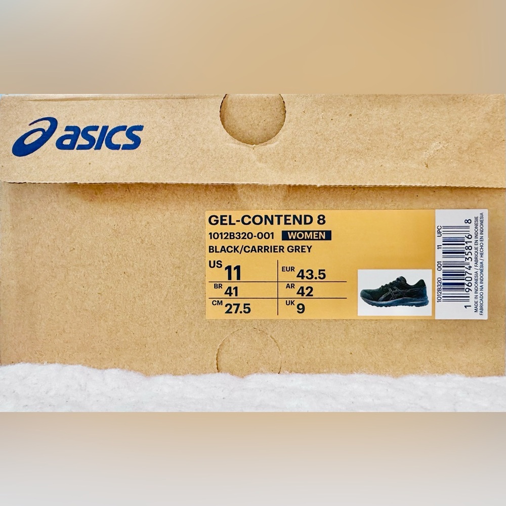 ASICS Gel-Contend 8 Women Running Shoes - Black/Carrier Grey, Size 11 - Picture 3 of 8